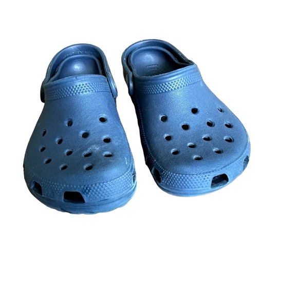 CROCS Classic navy clogs children’s unisex girls 8 or boy’s 9 excellent preowned - Picture 3 of 9